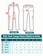 Pak Turk Boys Cargo Pants (Waist) โ Front & Back View