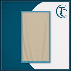 Girls’ Beige Fabric Dubatta – Premium Teal Border Design