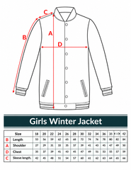Girls Navy & Teal Varsity Winter Jacket