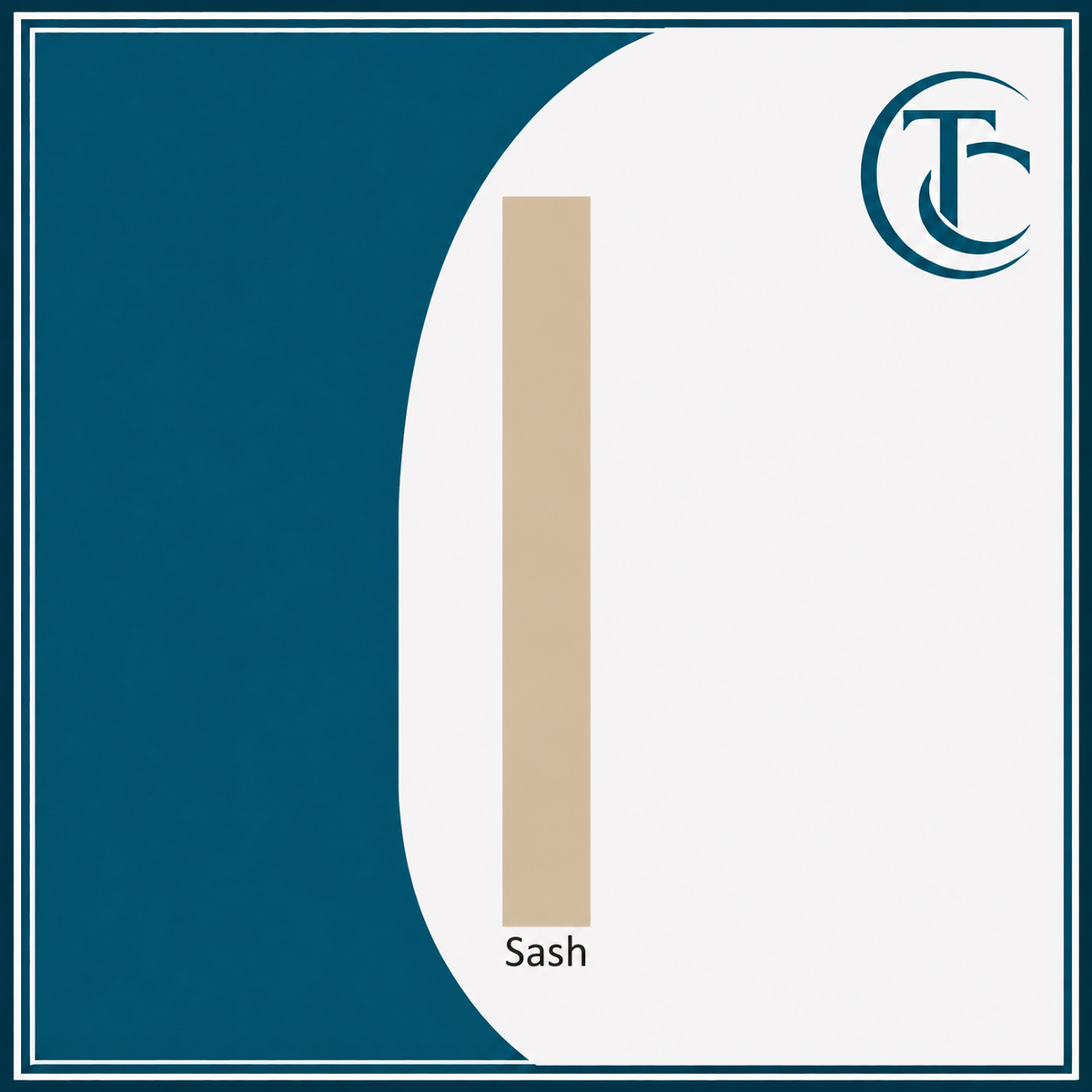 Girls’ Beige Sash – Elegant Teal Collection